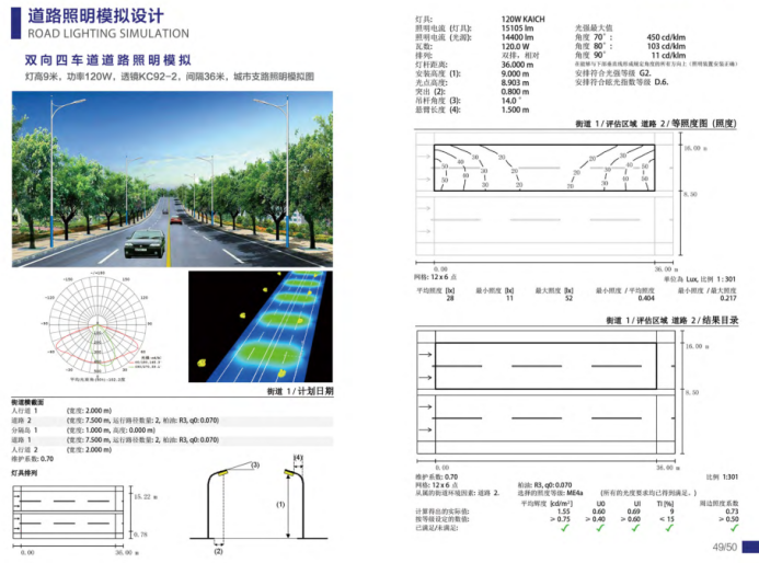 LED路燈照明照明模擬設計
